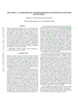 The CORAL++ Algorithm for Unsupervised Domain Adaptation of Speaker
  Recogntion