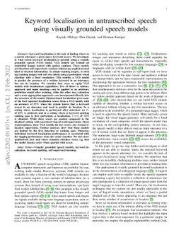 Keyword localisation in untranscribed speech using visually grounded
  speech models