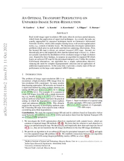 An Optimal Transport Perspective on Unpaired Image Super-Resolution