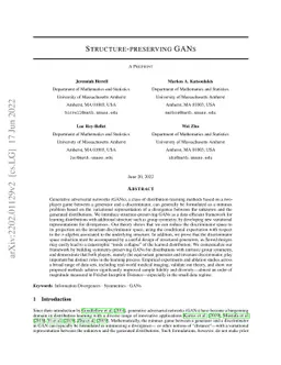 Structure-preserving GANs