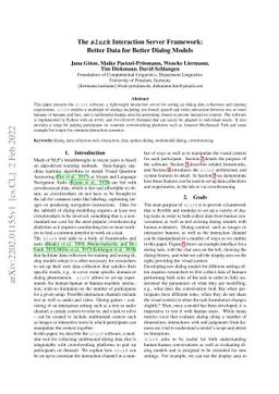 The slurk Interaction Server Framework: Better Data for Better Dialog
  Models