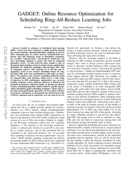 GADGET: Online Resource Optimization for Scheduling Ring-All-Reduce
  Learning Jobs