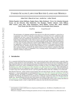 Unified Scaling Laws for Routed Language Models