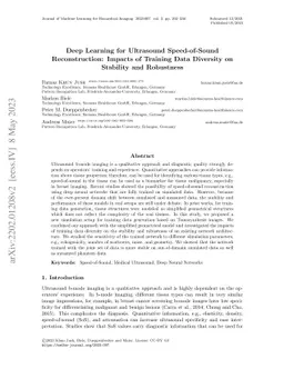 Deep Learning for Ultrasound Speed-of-Sound Reconstruction: Impacts of
  Training Data Diversity on Stability and Robustness