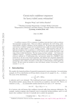 Catoni-style confidence sequences for heavy-tailed mean estimation
