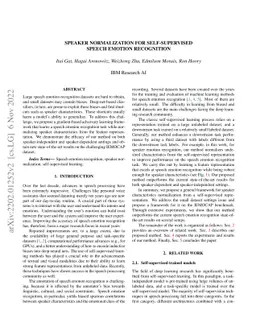 Speaker Normalization for Self-supervised Speech Emotion Recognition