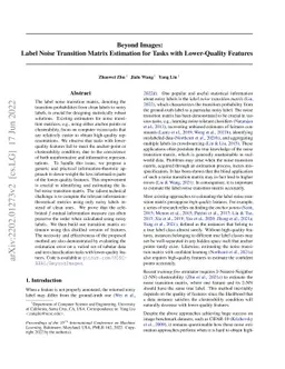 Beyond Images: Label Noise Transition Matrix Estimation for Tasks with
  Lower-Quality Features