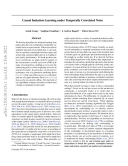 Causal Imitation Learning under Temporally Correlated Noise