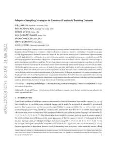 Adaptive Sampling Strategies to Construct Equitable Training Datasets