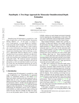 PanoDepth: A Two-Stage Approach for Monocular Omnidirectional Depth
  Estimation