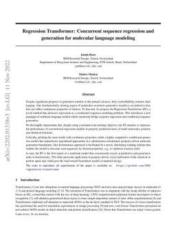 Regression Transformer: Concurrent sequence regression and generation
  for molecular language modeling