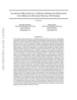 Learning Mechanically Driven Emergent Behavior with Message Passing
  Neural Networks