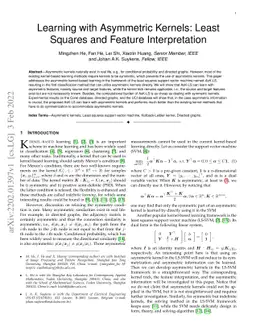 Learning with Asymmetric Kernels: Least Squares and Feature
  Interpretation