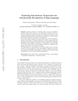 Exploring Sub-skeleton Trajectories for Interpretable Recognition of
  Sign Language