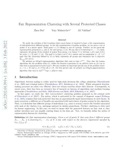 Fair Representation Clustering with Several Protected Classes
