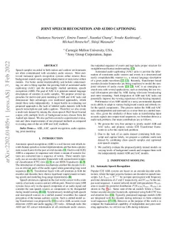 Joint Speech Recognition and Audio Captioning