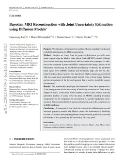 Bayesian MRI Reconstruction with Joint Uncertainty Estimation using
  Diffusion Models