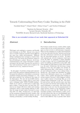 Towards Understanding First-Party Cookie Tracking in the Field