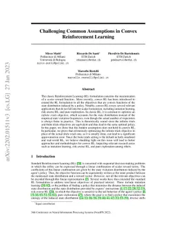 Challenging Common Assumptions in Convex Reinforcement Learning