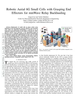 Robotic Aerial 6G Small Cells with Grasping End Effectors for mmWave
  Relay Backhauling