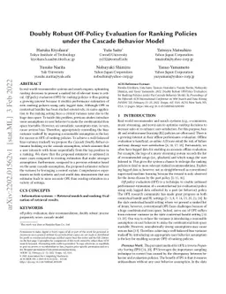 Doubly Robust Off-Policy Evaluation for Ranking Policies under the
  Cascade Behavior Model