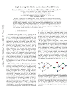 Graph Coloring with Physics-Inspired Graph Neural Networks