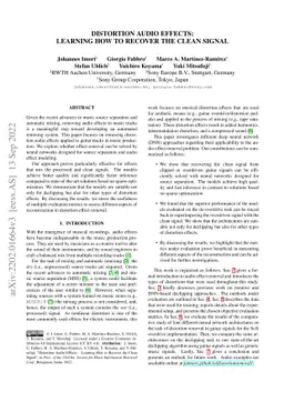 Distortion Audio Effects: Learning How to Recover the Clean Signal