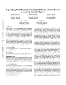 Separating Rule Discovery and Global Solution Composition in a Learning
  Classifier System