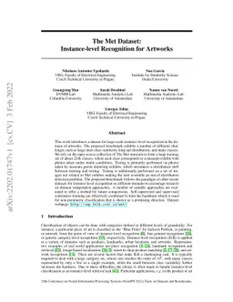 The Met Dataset: Instance-level Recognition for Artworks