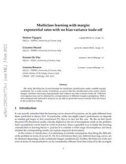 Multiclass learning with margin: exponential rates with no bias-variance
  trade-off