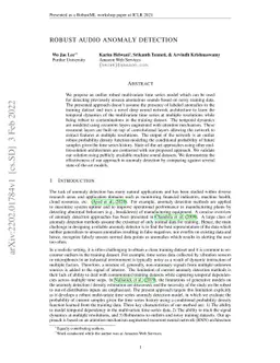 Robust Audio Anomaly Detection