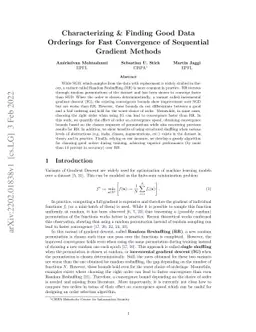 Characterizing & Finding Good Data Orderings for Fast Convergence of
  Sequential Gradient Methods