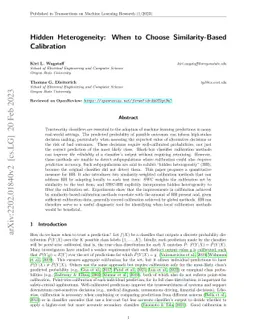 Hidden Heterogeneity: When to Choose Similarity-Based Calibration