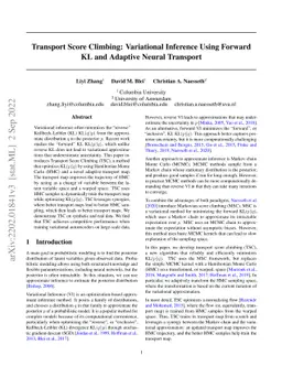 Transport Score Climbing: Variational Inference Using Forward KL and
  Adaptive Neural Transport