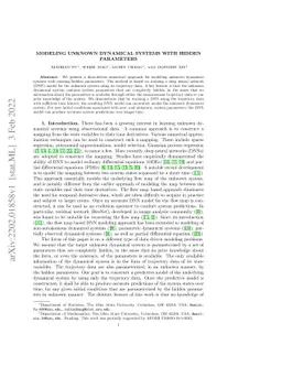 Modeling unknown dynamical systems with hidden parameters
