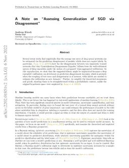 A Note on "Assessing Generalization of SGD via Disagreement"
