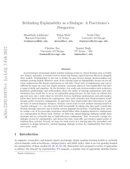 Rethinking Explainability as a Dialogue: A Practitioner's Perspective