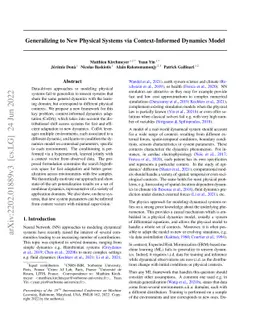 Generalizing to New Physical Systems via Context-Informed Dynamics Model