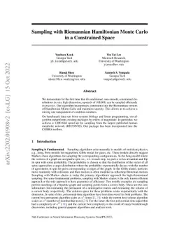 Sampling with Riemannian Hamiltonian Monte Carlo in a Constrained Space