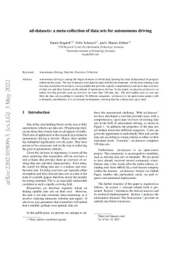 Ad-datasets: a meta-collection of data sets for autonomous driving