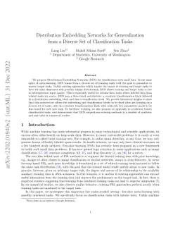 Distribution Embedding Networks for Generalization from a Diverse Set of
  Classification Tasks