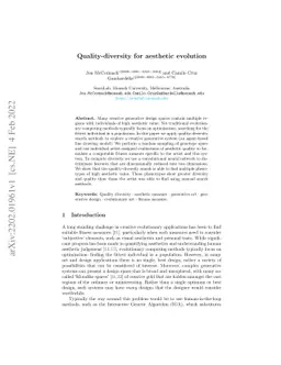 Quality-diversity for aesthetic evolution