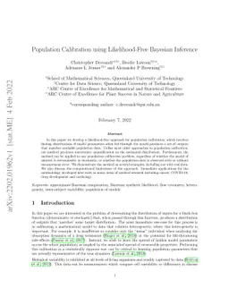 Population Calibration using Likelihood-Free Bayesian Inference