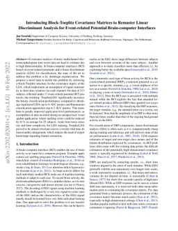 Introducing Block-Toeplitz Covariance Matrices to Remaster Linear
  Discriminant Analysis for Event-related Potential Brain-computer Interfaces