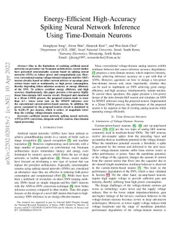 Energy-Efficient High-Accuracy Spiking Neural Network Inference Using
  Time-Domain Neurons