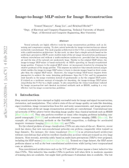 Image-to-Image MLP-mixer for Image Reconstruction