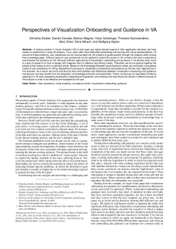 Perspectives of Visualization Onboarding and Guidance in VA