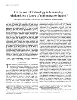 On the role of technology in human-dog relationships: a future of
  nightmares or dreams?