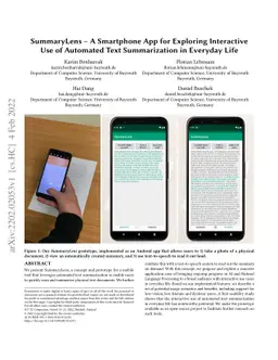 SummaryLens -- A Smartphone App for Exploring Interactive Use of
  Automated Text Summarization in Everyday Life