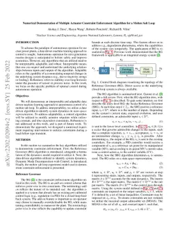 Numerical Demonstration of Multiple Actuator Constraint Enforcement
  Algorithm for a Molten Salt Loop